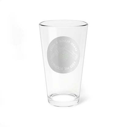 Beer Glass - 'Spark Plugs & Hops Keep Me Rockin' | Perfect Gift for Beer, Automotive, Music Enthusiasts