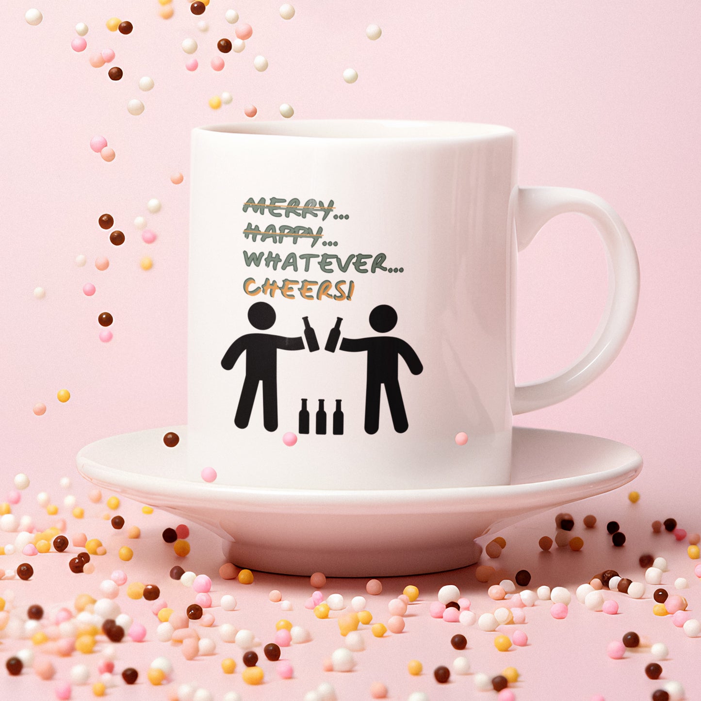 Mug - Merry Happy Whatever Cheers | Funny Sarcastic Quote